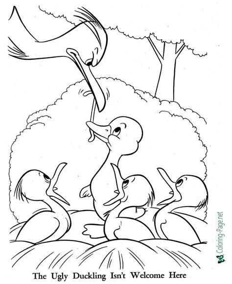 The Ugly Duckling Isn't Welcome - Coloring Page - Fairy Tale