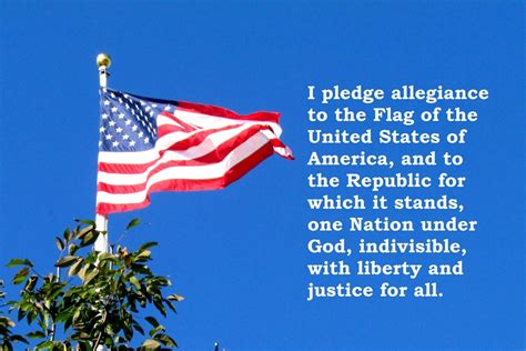 US FLAG Pledge of Allegiance One Nation under God Postcard