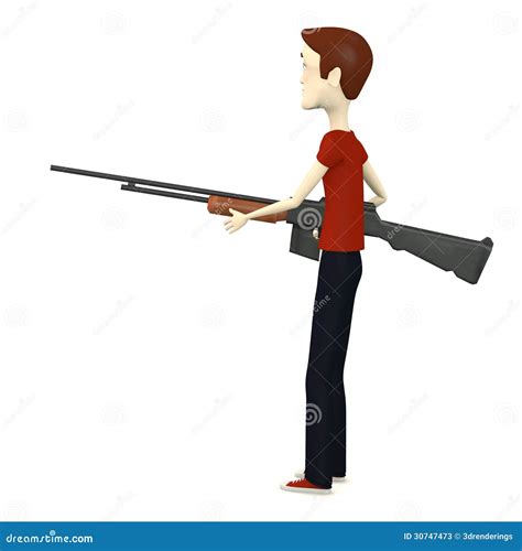 Cartoon man with gun stock illustration. Illustration of cartoon - 30747473