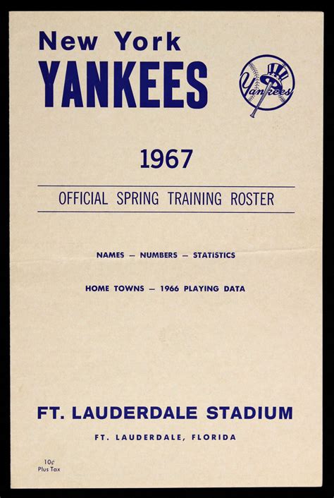 Lot Detail - 1967 New York Yankees Ft. Lauderdale Stadium Spring ...