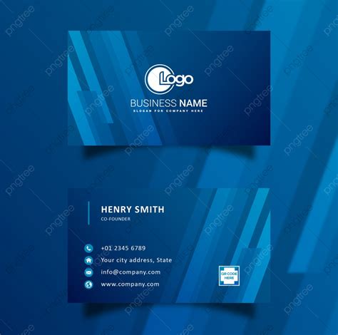 Blue Business Card Template Download on Pngtree