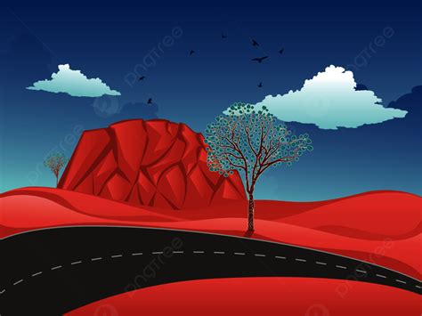 Cartoon Red Desert Vector Australia Background, Aboriginal, Orange, Outback Background Image And ...