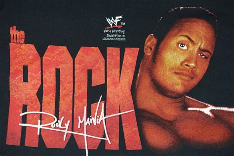 1998 The Rock Vintage T Shirt WWF World Wrestling - Rocky Maivia - Dwayne Johnson - Cult TV ...