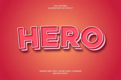 Premium Vector | Hero text effect