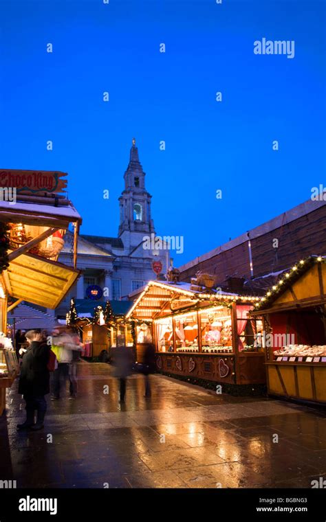 German Christmas Market in Millennium Square Leeds Yorkshire England ...