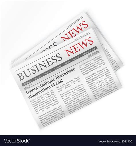 Newspaper business news regional newspapers Vector Image