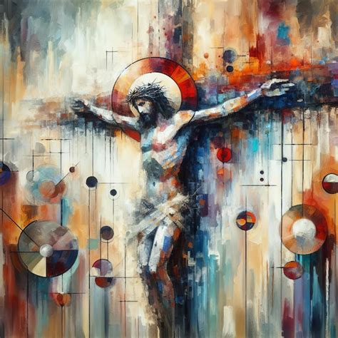 Premium Photo | Jesus Christ on cross abstract religious print art