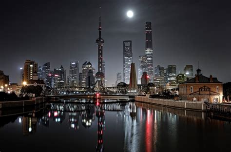 Shanghai Skyline 4k Wallpaper