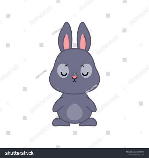 Cute Sad Bunny Flat Cartoon Illustration Stock Vector (Royalty Free) 2202650147 | Shutterstock