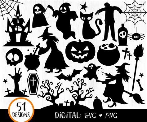 Halloween Silhouette SVG Halloween Svg Witch Svg Halloween - Etsy