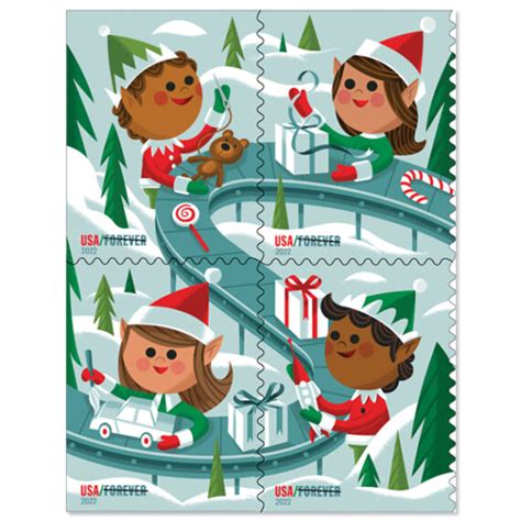 Holiday Elves Stamps - 2022 USPS Forever Stamps - Forever Stamp Store