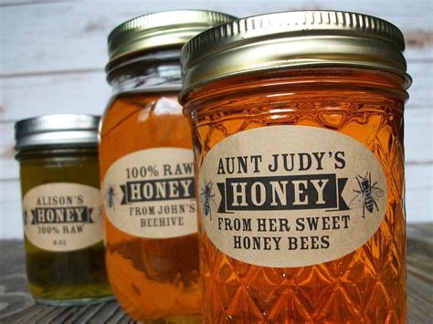 Custom Kraft Oval Honey Jar Labels in 2020 | Honey jar labels, Jar labels, Honey jar