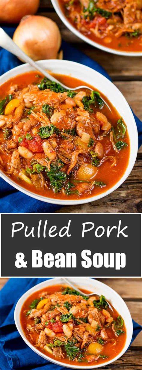 Pulled Pork and Bean Soup - Nicky's Kitchen Sanctuary