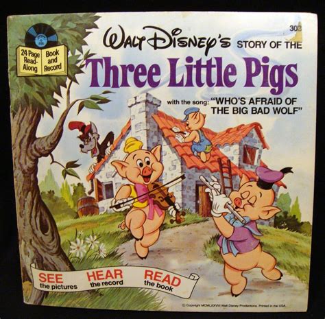 Walt Disney's Three Little Pigs Book and Record by pollydoodlesco