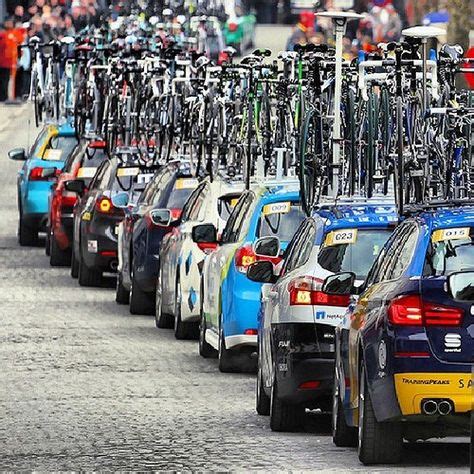 Pro-cycling team cars...reminding us that we're very excited about the Womens' Tour, which is ...