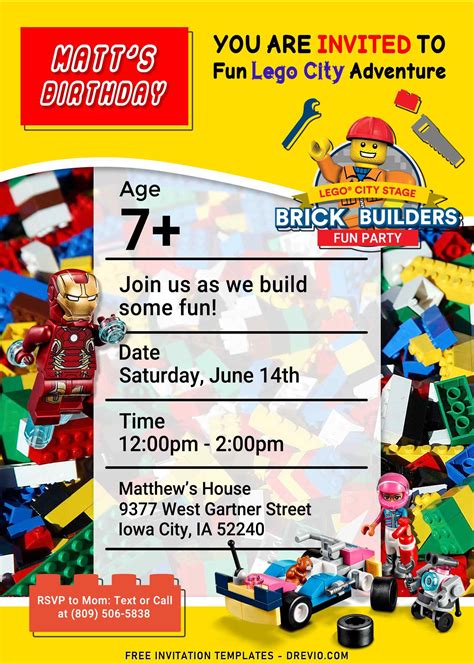 Lego Printable Birthday Invitation Cool Video Invitations | ubicaciondepersonas.cdmx.gob.mx