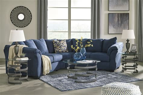 Darcy Blue Sectional | Blue couch living room, Living room furnishings ...