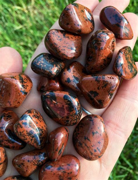 Mahogany obsidian crystal tumbled stones mahogany obsidian | Etsy