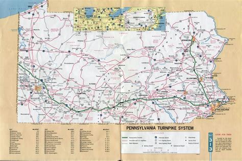 Large detailed map of Pennsylvania turnpike system - 1971 | Pennsylvania state | USA | Maps of ...