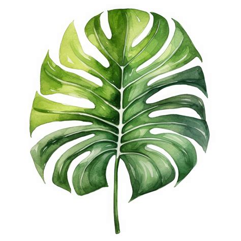 Premium AI Image | watercolor clipart of leaf on white background ...