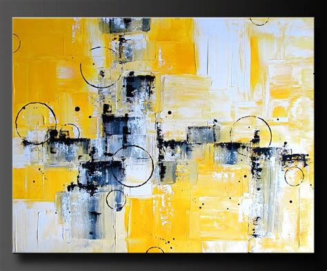 Abstract In Yellow Acrylic Abstract Painting Highly