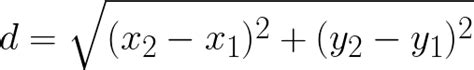 Euclidean distance between two points of the plane with Cartesian coordinates