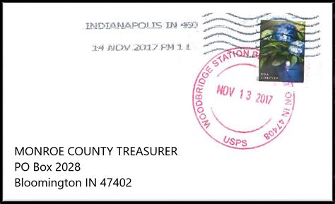 Document Center / Postmarking your Tax Payment / Monroe County, IN