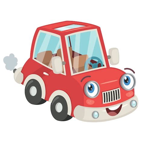 Premium Vector | Funny cartoon red car posing