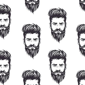 Beard Hair Style Face Male Seamless Pattern, Beard, Hair, Style PNG Transparent Image and ...