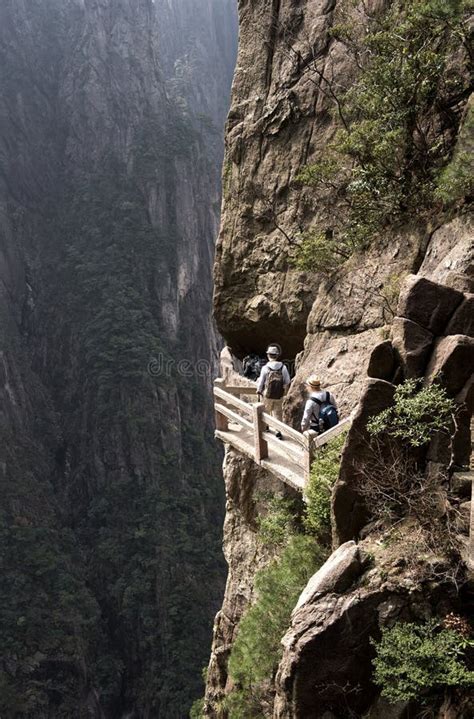 The Walkway of Huangshan Mountain, Anhui, China Stock Image - Image of ...