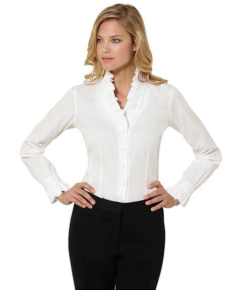 Lyst - Brooks Brothers Noniron Cotton Ruffle Blouse with Xla in White