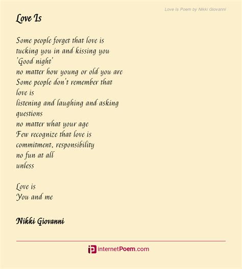 Love Is Poem by Nikki Giovanni
