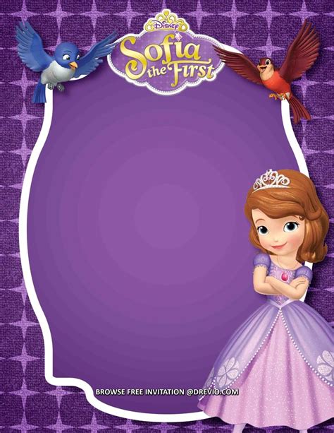 a purple princess with birds on her head and the words,'sota and first