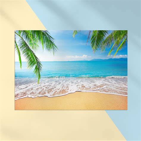 1 X Beautiful Tropical Beach Poster Tranquil Waves Sea - Etsy UK