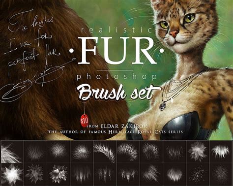 Realistic FUR. 28 Brushes for Adobe Photoshop on Cubebrush.co | Clip studio paint, Photoshop ...