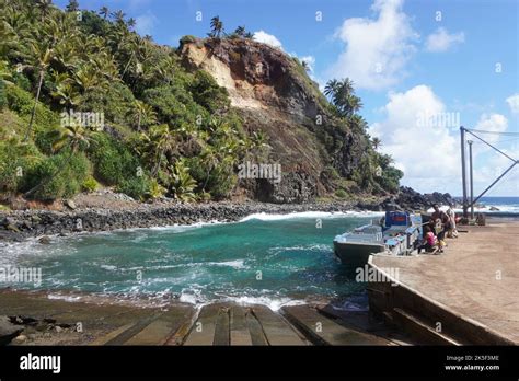 Boat Ramp at Bounty Bay on Pitcairn Island Stock Photo - Alamy