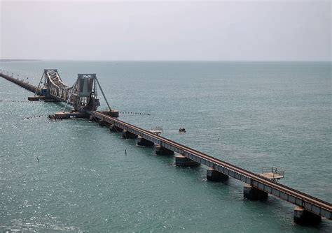 1920x1080px | free download | HD wallpaper: India, Rameshwaram, Railway Bridge, water, sea ...