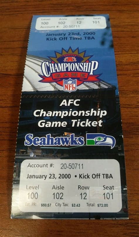 Vintage 2000 NFL AFC Championship football game Ticket Jan.23 Phantom ticket | eBay