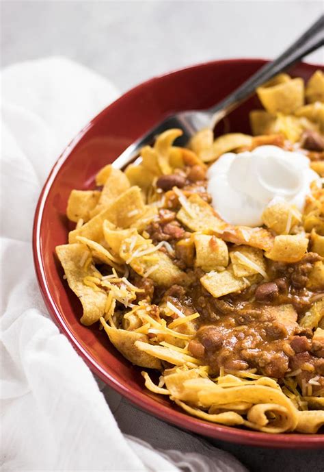 Crockpot Chili Frito Pie - The Salty Marshmallow