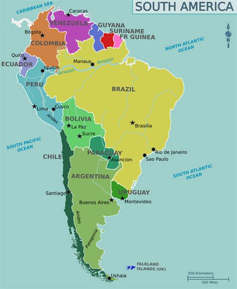 Mapa Político de Sudamérica - Tamaño completo | Gifex