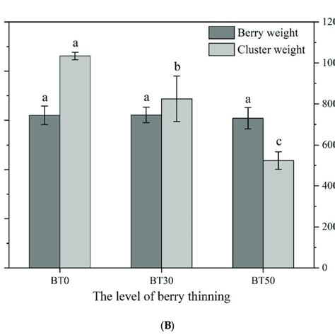 Effects of berry thinning on (A) the berry horizontal and vertical ...