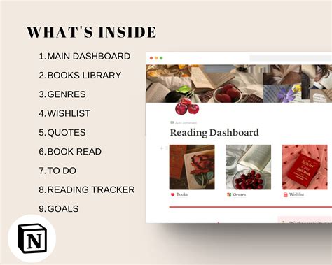 Reading Planner Notion Template , Notion Reader Templates, Notion ...