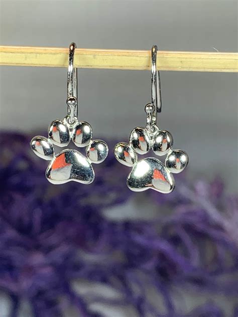 Dog Paw Print Earrings, Dog Lover Jewelry, Gift for Her, New Dog Gift, Animal Jewelry, Paw Print ...