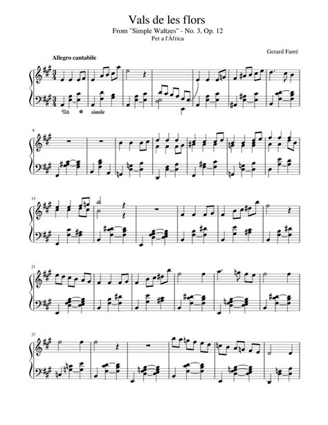 Waltz of the Flowers Sheet music for Piano | Download free in PDF or MIDI | Musescore.com