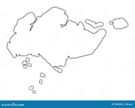 Singapore Outline Map Stock Photo - Image: 5380260