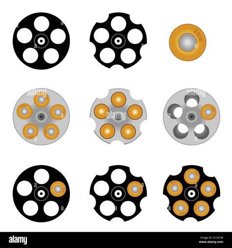 revolver cylinder with five holes illustration in colorful Stock Vector Image & Art - Alamy