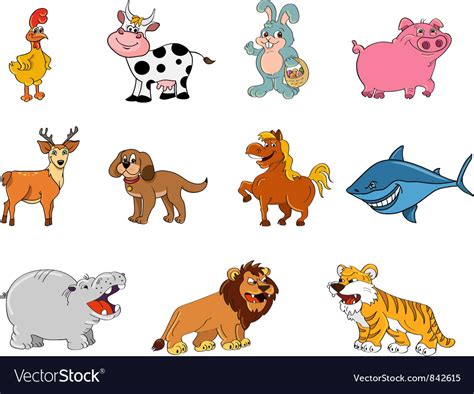 Animals cartoon collection Royalty Free Vector Image