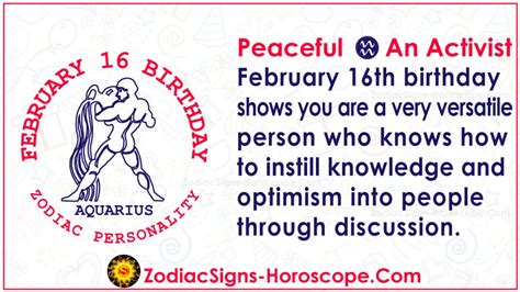 February 16 Zodiac (Aquarius) Horoscope Birthday Personality and Lucky ...