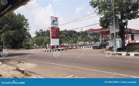 Pertamina Gas Station editorial photo. Image of traffic - 249670826