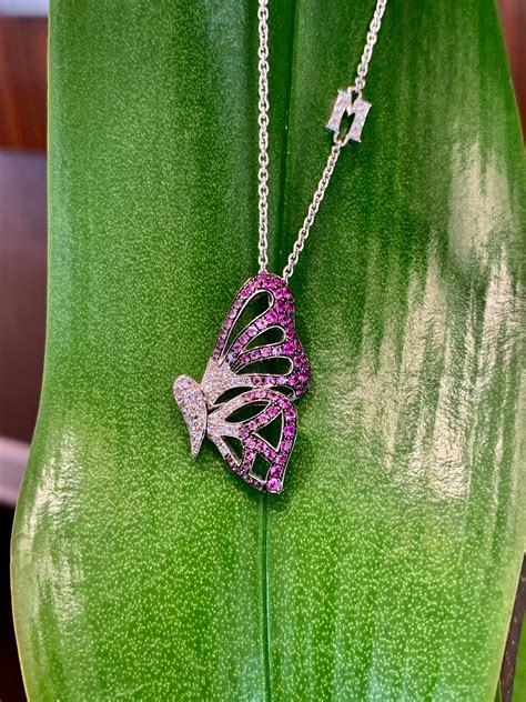 Pink Diamond Butterfly Necklace